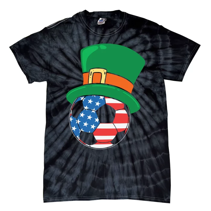 USA Flag Football Leprechaun Patrick Tie-Dye T-Shirt