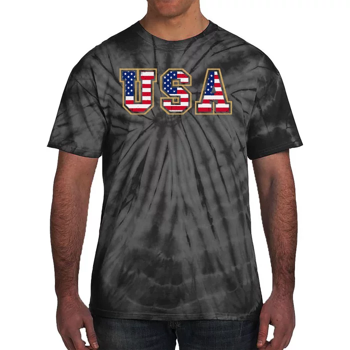 Usa Freedom Flag Patriotic Tie-Dye T-Shirt