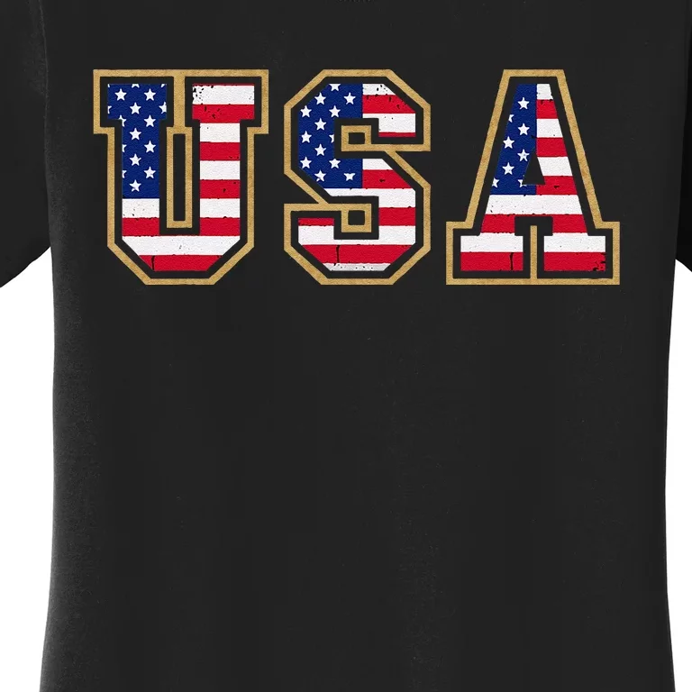 Usa Freedom Flag Patriotic Women's T-Shirt