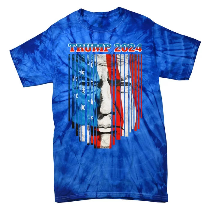 Us Flag Face Trump 2024 Vintage Donald Trump 4th Of July Great Gift Tie-Dye T-Shirt