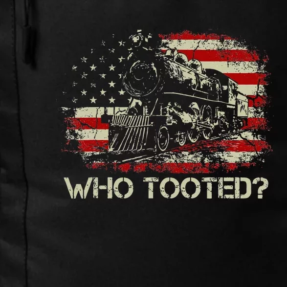 USA Flag Funny Train Lover Men Women Who Tooted Train Daily Commute Backpack