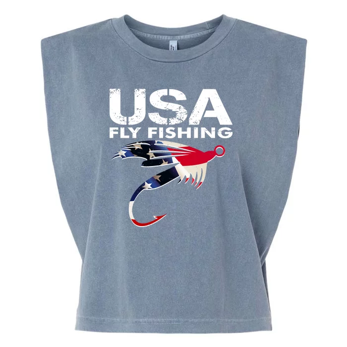 USA Fly Fishing Sport Fishing Fan Garment-Dyed Women's Muscle Tee