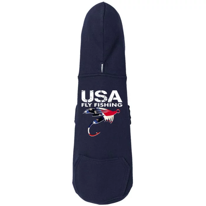 USA Fly Fishing Sport Fishing Fan Doggie 3-End Fleece Hoodie