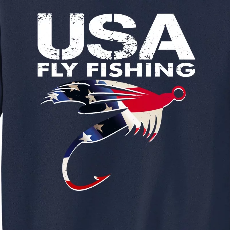 USA Fly Fishing Sport Fishing Fan Tall Sweatshirt