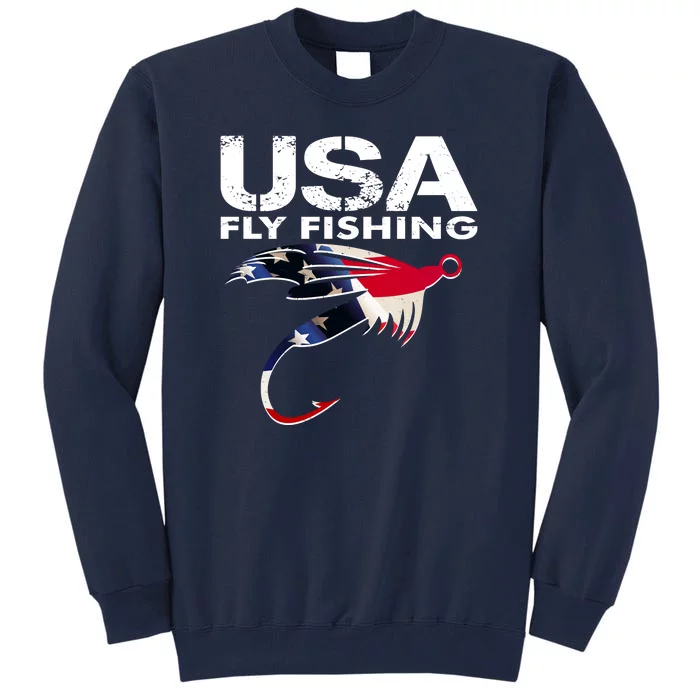 USA Fly Fishing Sport Fishing Fan Tall Sweatshirt