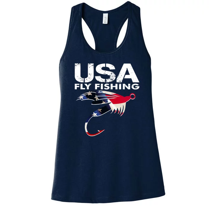 USA Fly Fishing Sport Fishing Fan Women's Racerback Tank