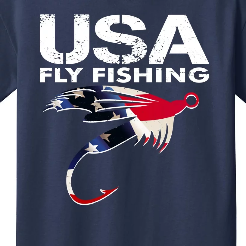 USA Fly Fishing Sport Fishing Fan Kids T-Shirt