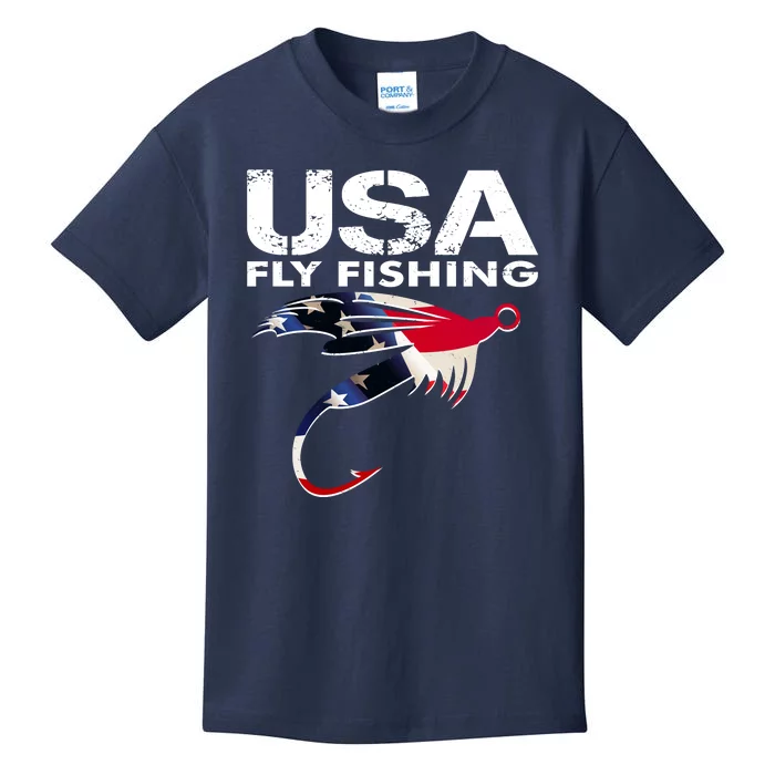 USA Fly Fishing Sport Fishing Fan Kids T-Shirt