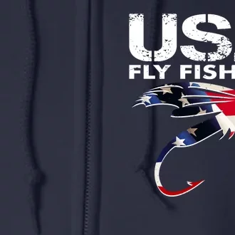 USA Fly Fishing Sport Fishing Fan Full Zip Hoodie