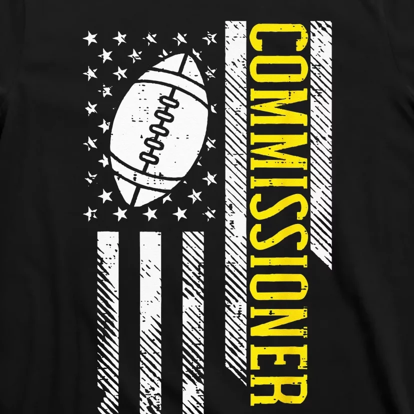 US Flag Fantasy Football Commissioner Commish FFL Patriotic T-Shirt