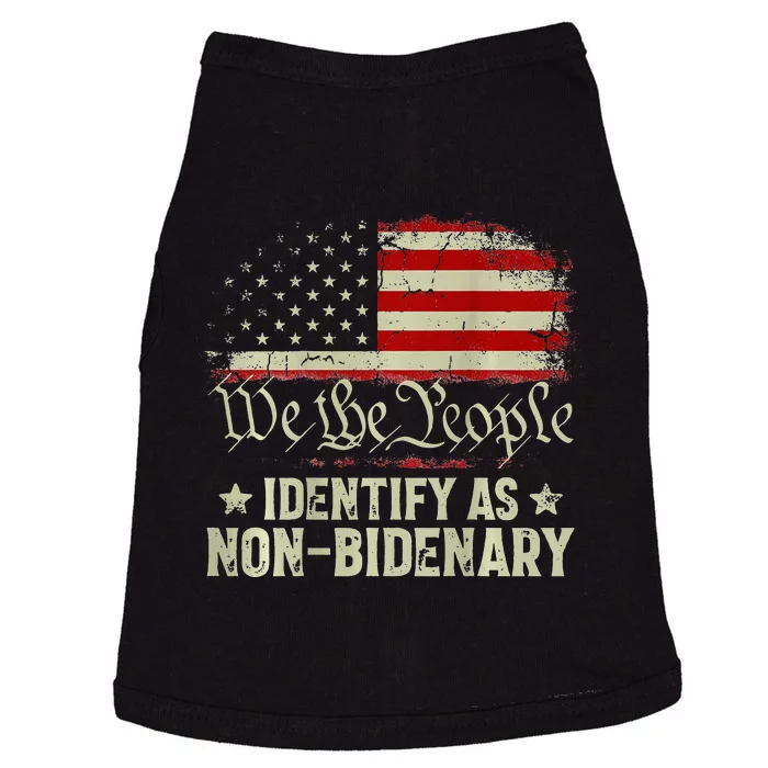 USA Flag Funny Biden I Identify As Non-Bidenary Doggie Tank