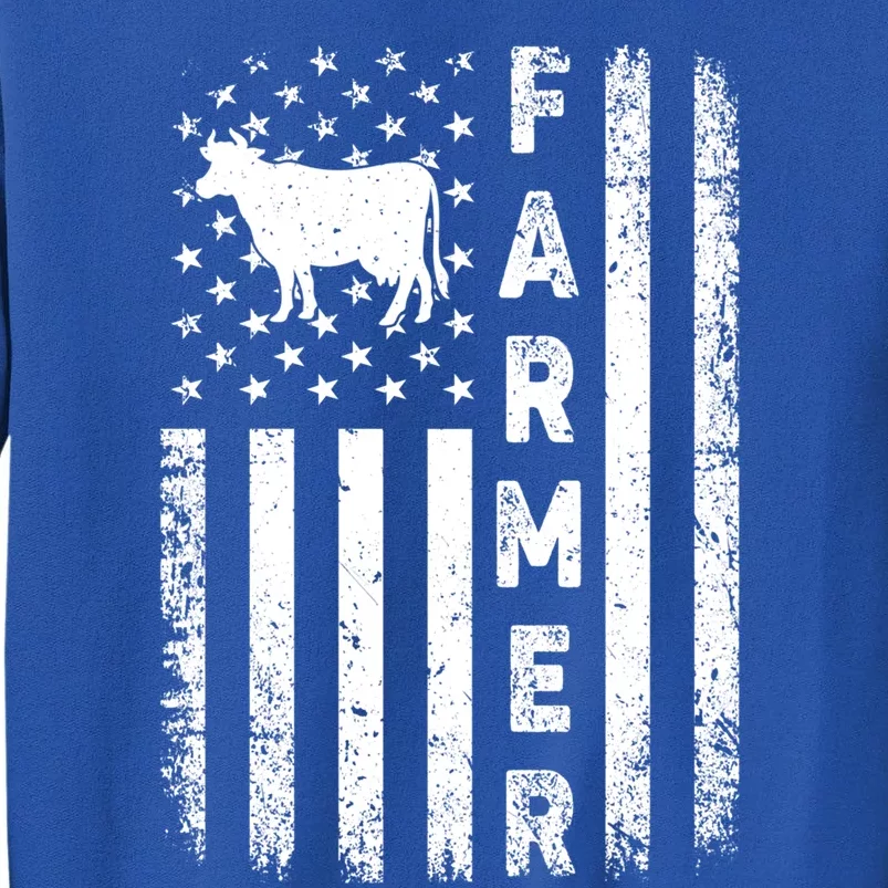 Usa Flag Farmer Gift Rancher Patriotic Cow Farmer Cute Gift Sweatshirt