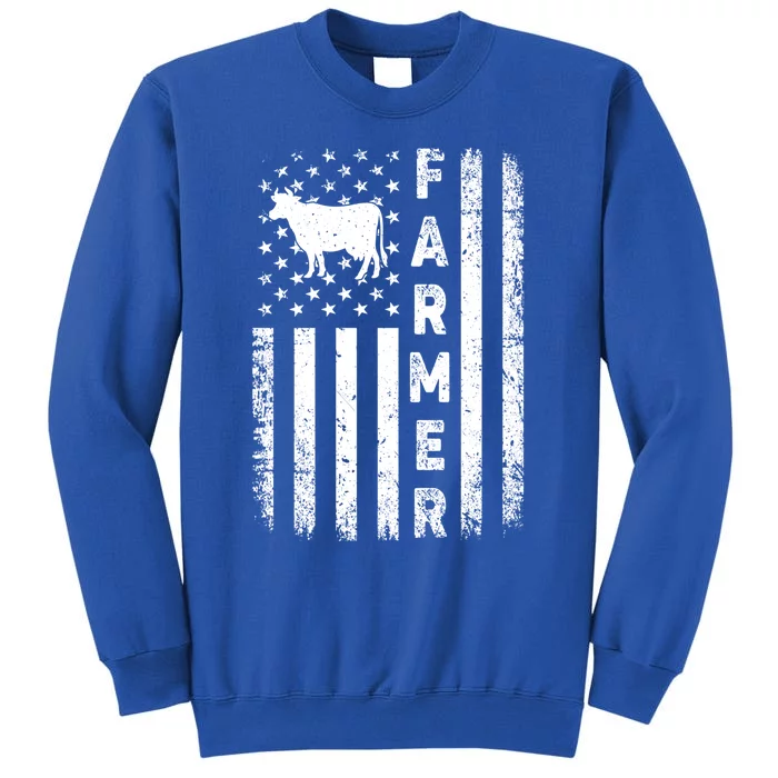 Usa Flag Farmer Gift Rancher Patriotic Cow Farmer Cute Gift Sweatshirt