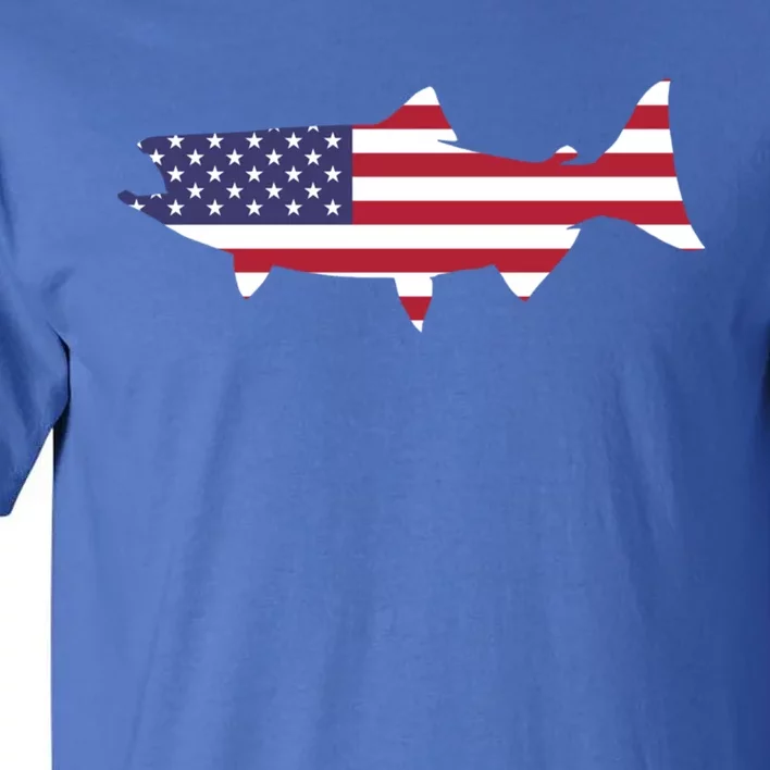 Usa Flag Fish Gift Tall T-Shirt