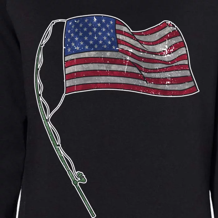 Usa Flag Fishing Sea Bass Fisher 4th Of July Gift Womens California Wash Sweatshirt