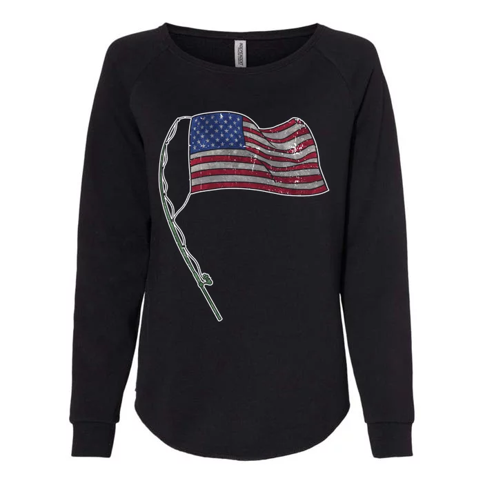 Usa Flag Fishing Sea Bass Fisher 4th Of July Gift Womens California Wash Sweatshirt