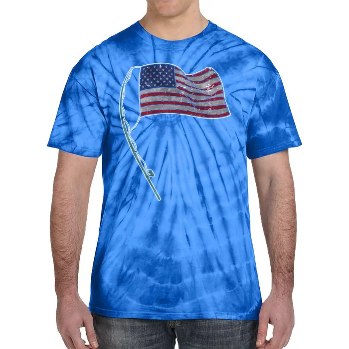 Usa Flag Fishing Sea Bass Fisher 4th Of July Gift Tie-Dye T-Shirt