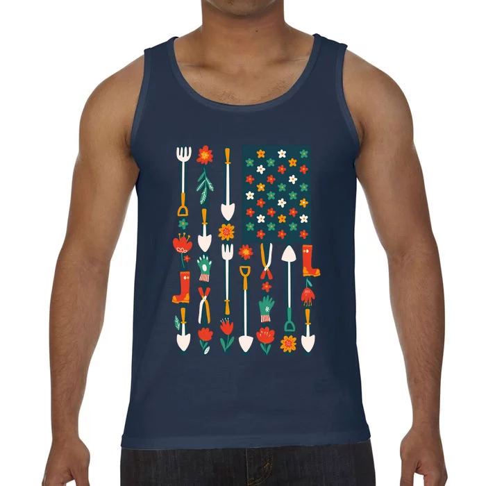 USA Flower Flag Garden Comfort Colors® Tank Top