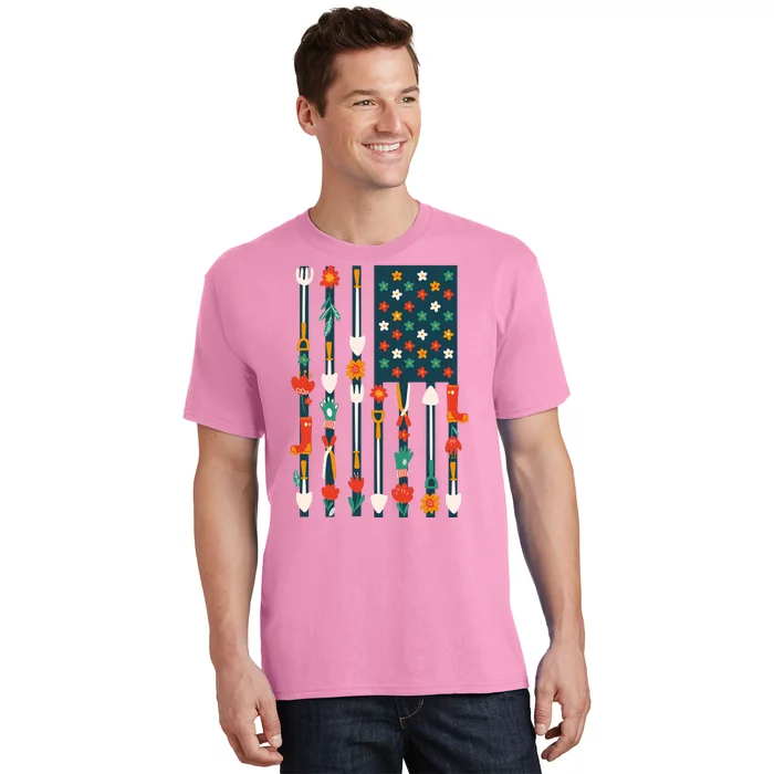 USA Flower Flag Garden T-Shirt