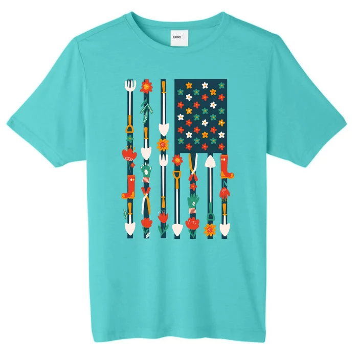 USA Flower Flag Garden ChromaSoft Performance T-Shirt