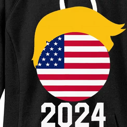 Usa Flag For Trump Love 2024 Election President Women's Fleece Hoodie