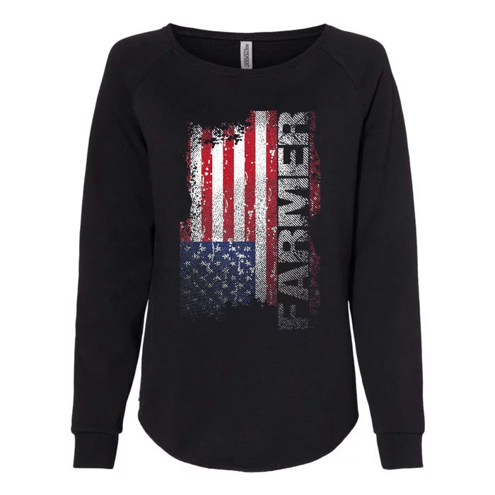 USA Flag Farmer , American Farmers Tee Patriotic Gift Womens California Wash Sweatshirt