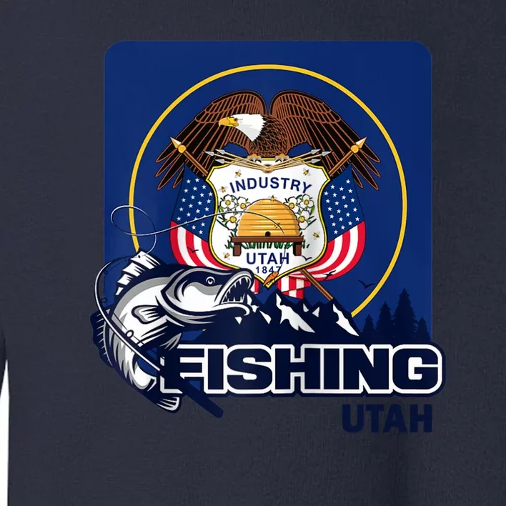 Utah Fishing Flag Of Utah Fishing In Utah Toddler Sweatshirt