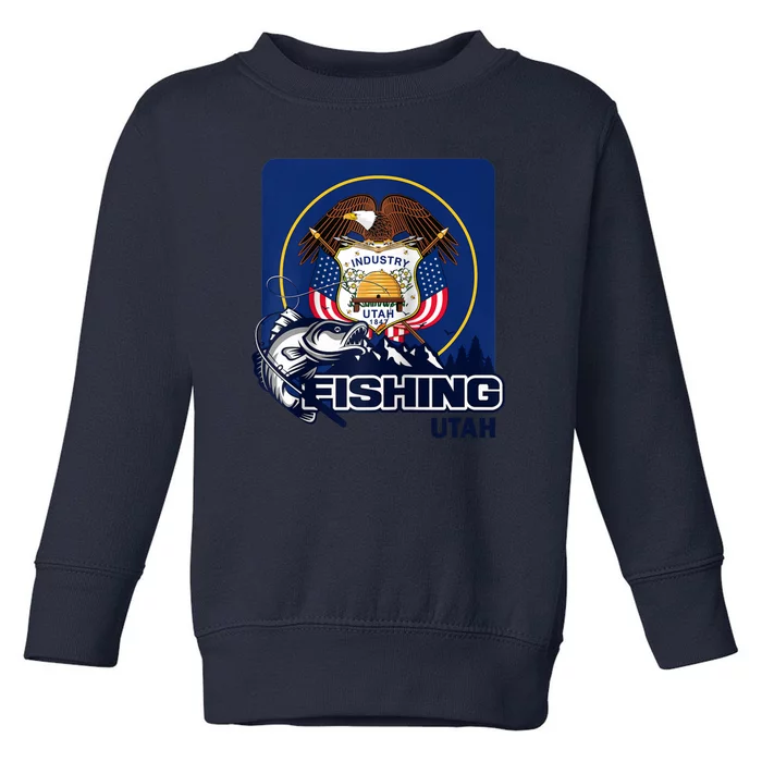 Utah Fishing Flag Of Utah Fishing In Utah Toddler Sweatshirt