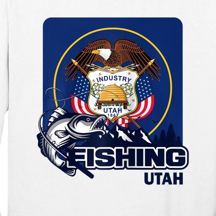 Utah Fishing Flag Of Utah Fishing In Utah Long Sleeve Shirt