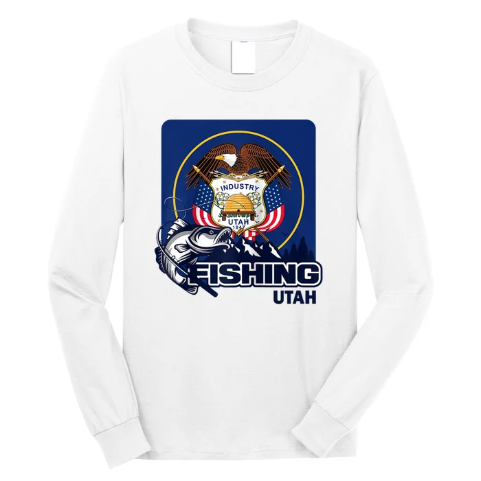 Utah Fishing Flag Of Utah Fishing In Utah Long Sleeve Shirt