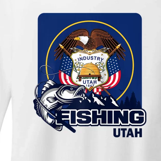 Utah Fishing Flag Of Utah Fishing In Utah Womens CVC Long Sleeve Shirt