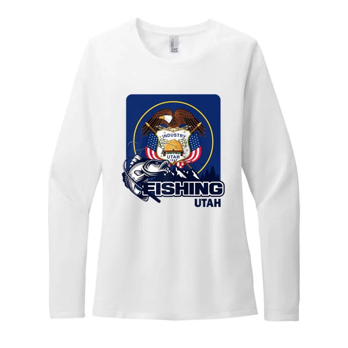 Utah Fishing Flag Of Utah Fishing In Utah Womens CVC Long Sleeve Shirt