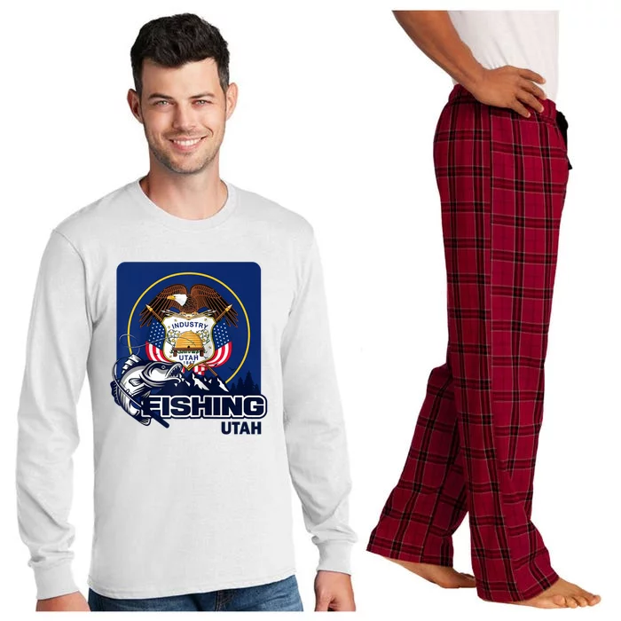 Utah Fishing Flag Of Utah Fishing In Utah Long Sleeve Pajama Set