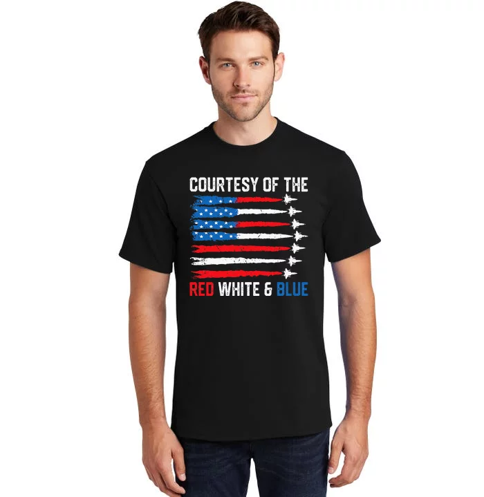 Usa Flag Fighter Jets 4th Of July Tall T-Shirt