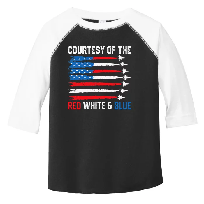 Usa Flag Fighter Jets 4th Of July Toddler Fine Jersey T-Shirt