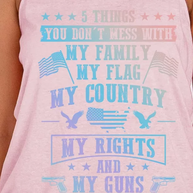 Usa Freedom Good To Be An American Flag Country And Guns Funny Gift Women's Knotted Racerback Tank