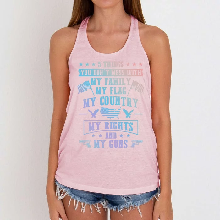 Usa Freedom Good To Be An American Flag Country And Guns Funny Gift Women's Knotted Racerback Tank