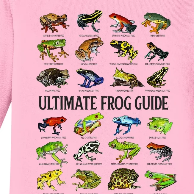 Ultimate Frog Guide Funny Frog Lover Species Guide Baby Long Sleeve Bodysuit