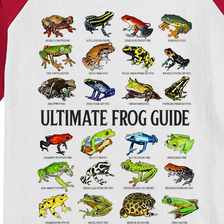 Ultimate Frog Guide Funny Frog Lover Species Guide Kids Colorblock Raglan Jersey