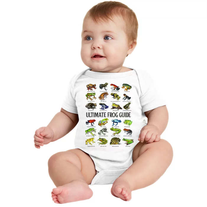 Ultimate Frog Guide Funny Frog Lover Species Guide Baby Bodysuit