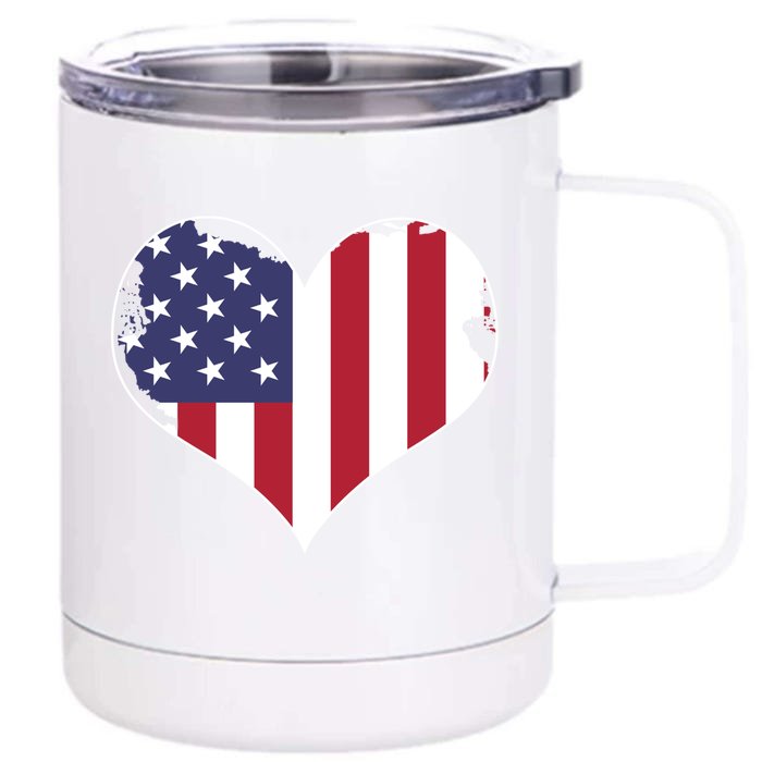 Usa Flag Gift Front & Back 12oz Stainless Steel Tumbler Cup