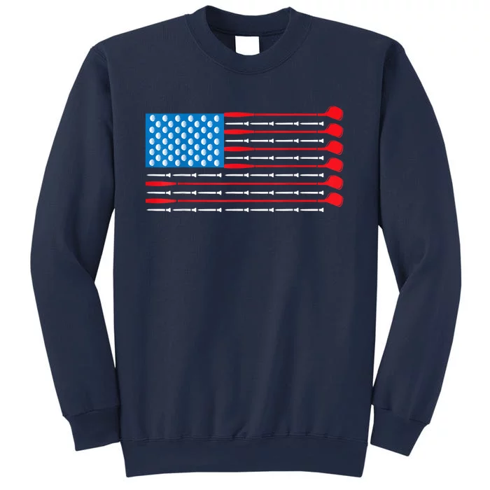 Usa Flag Golf Clubs & Golf Balls Patriotic Golf Gift Sweatshirt