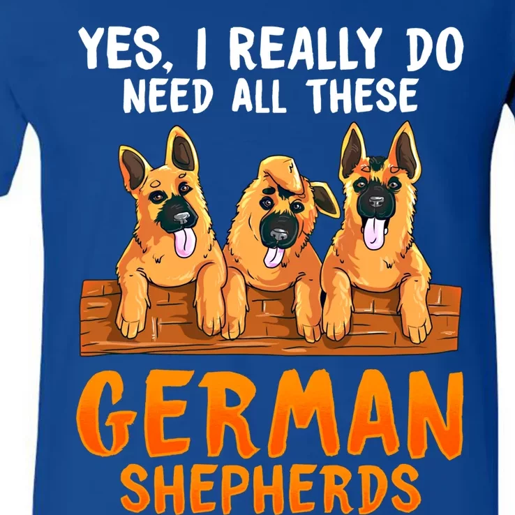 Unique Funny Gift For Ger Shepherd Lovers Moms Dads Sayings Gift V-Neck T-Shirt