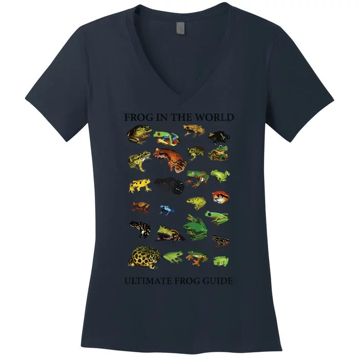 Ultimate Frog Guide Funny Frog Lover Frog Owner Frogs Women's V-Neck T-Shirt