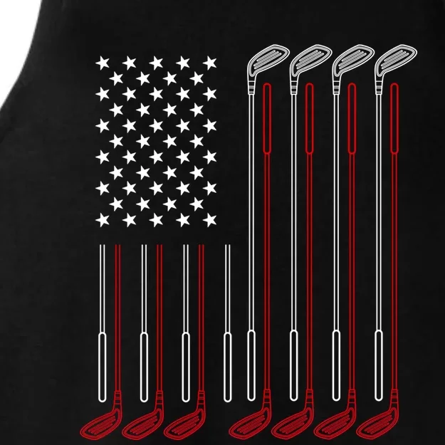 Us Flag Golfer Golfing Sport Golf Course American Pride Golf Gift Ladies Tri-Blend Wicking Tank