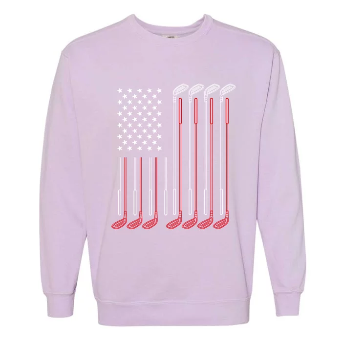 Us Flag Golfer Golfing Sport Golf Course American Pride Golf Gift Garment-Dyed Sweatshirt