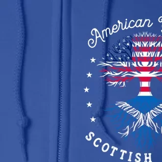 Usa Funny Gift American Grown Meaningful Gift Scottish Roots Tee Us Cool Gift Full Zip Hoodie