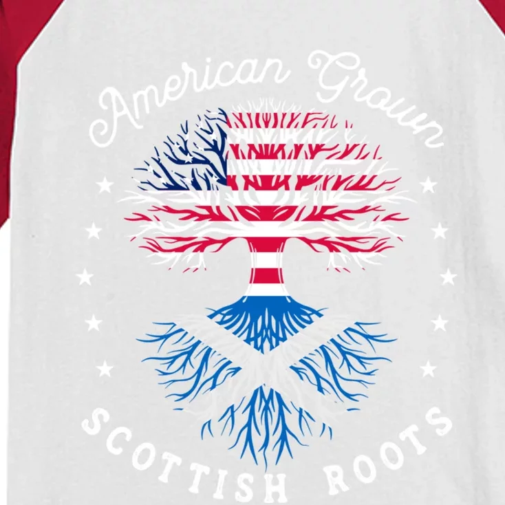 Usa Funny Gift American Grown Meaningful Gift Scottish Roots Tee Us Cool Gift Kids Colorblock Raglan Jersey