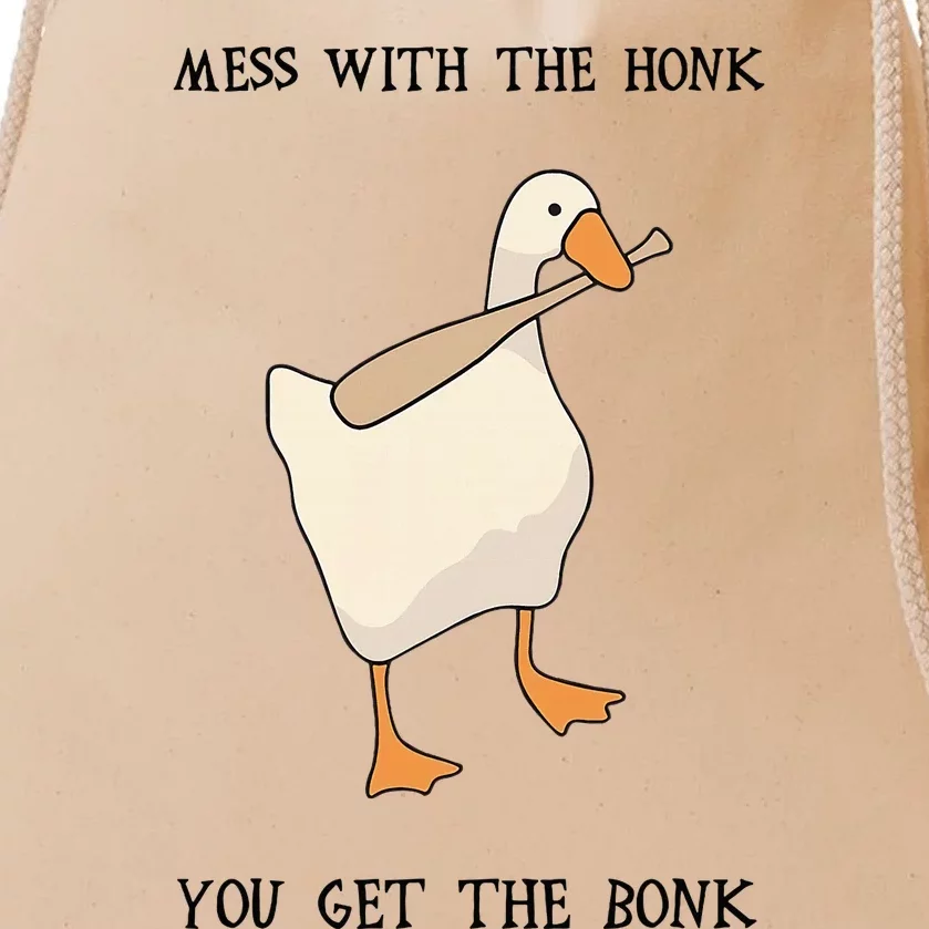 Untitled Funny Goose Game Meme Drawstring Bag