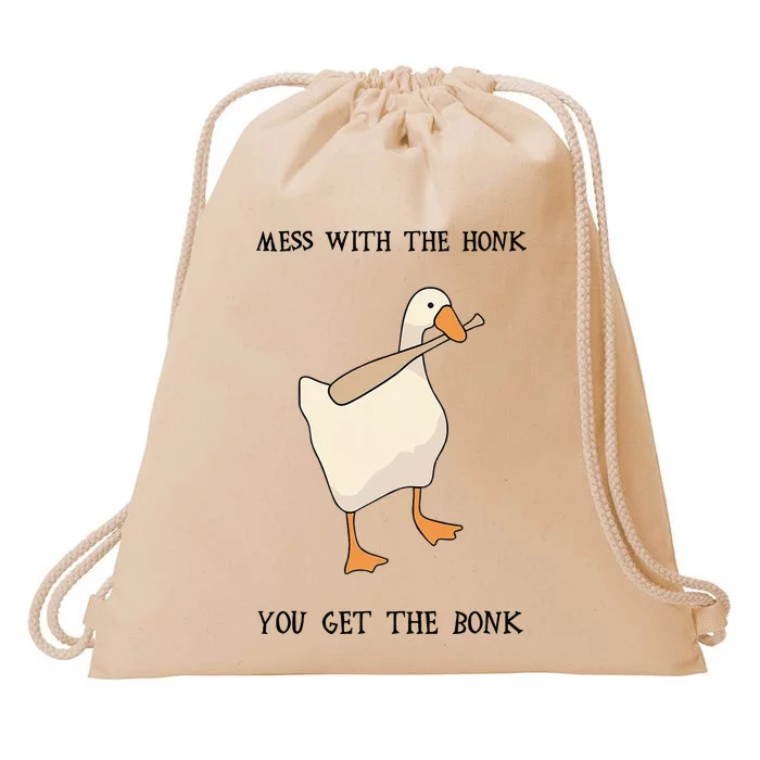 Untitled Funny Goose Game Meme Drawstring Bag